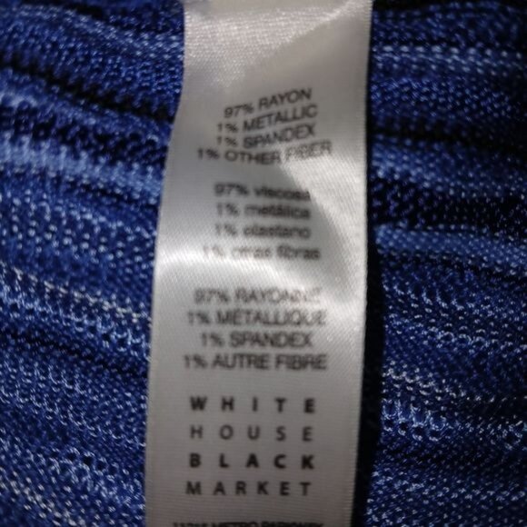 White House Black Market Blue Off the Shoulder Top - Picture 7 of 7